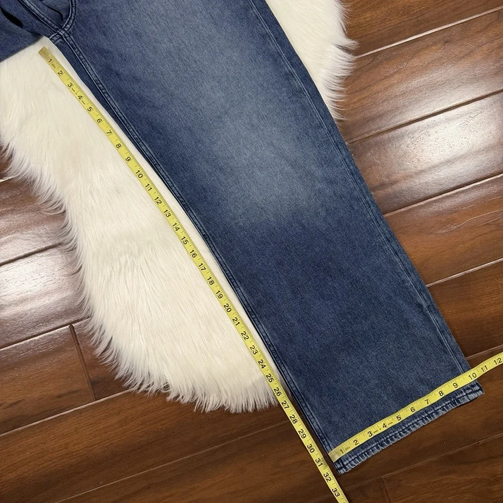 Rag & Bone Women's Size 28 Logan Mid Rise Wide‎ Leg Denim Jeans in Charlock